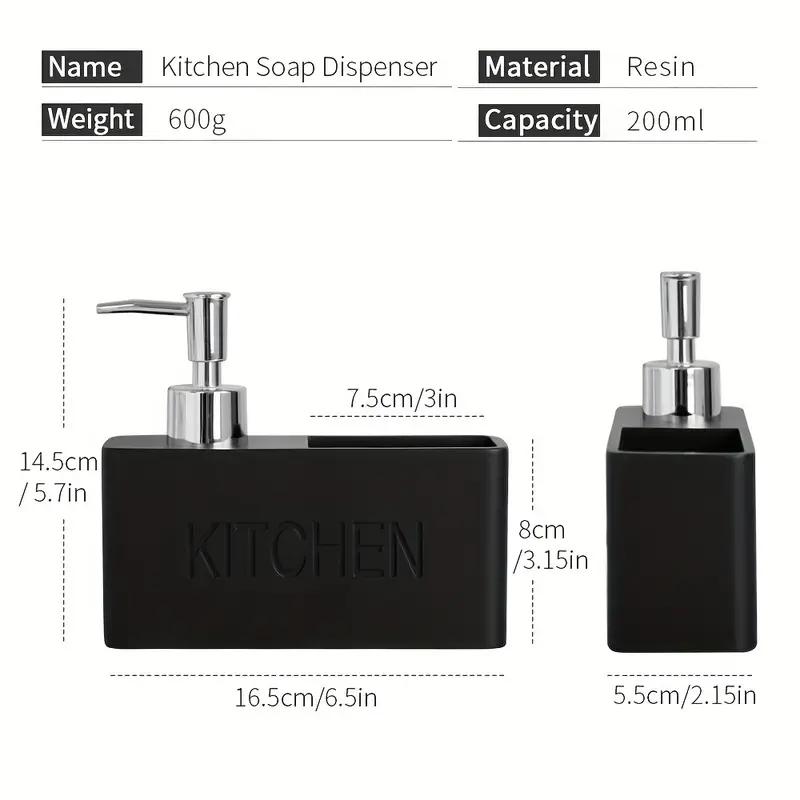 Multifunctional Soap Dispenser, Countertop Lotion Bottle with Sponge Holder, Bathroom Liquid Soap Dispenser, Practical Sink Refi