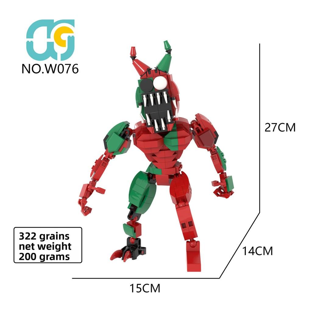 Monster Green Red Assembly Building Block Children Toy Model Desktop Ornament