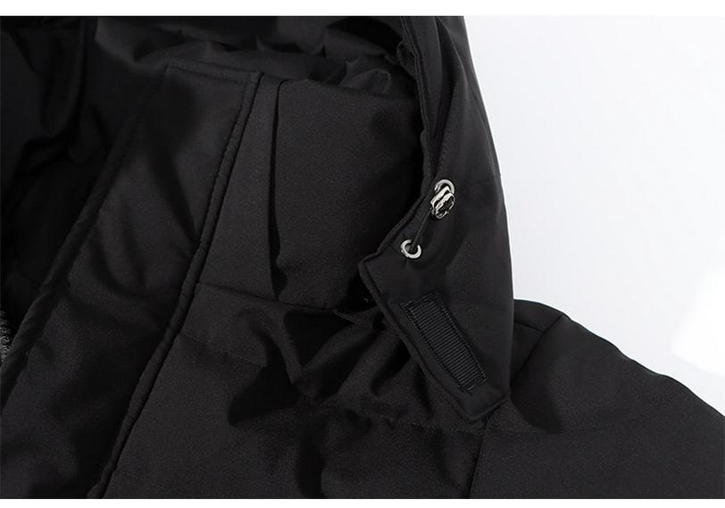 Women's Long Black Down Jacket with Detachable Hood - 2025 Chinese Style Winter Collection