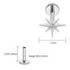 Right Grand ASTM F136 Titanium CZ North Star Flat Back Earring 16G Tiny Starburst Helix Cartilage Stud Earlobe Piercing Jewelry