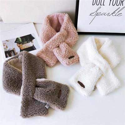Sciarpa da donna in peluche a tinta unita double-face - Autunno & Inverno Stile coreano Spessa Versatile Pullover per studenti