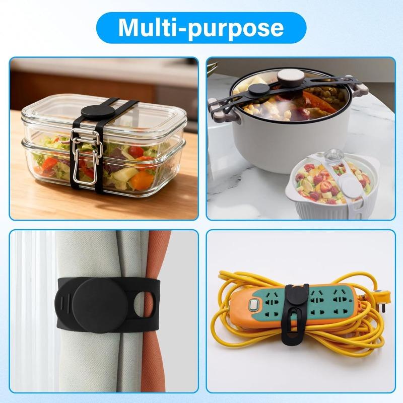 54cm Reusable Silicone Elastic Band Lid Straps for Pot Lid Holder Lunch Box Strap Elastic Bands Outdoor Tableware Storage Tools