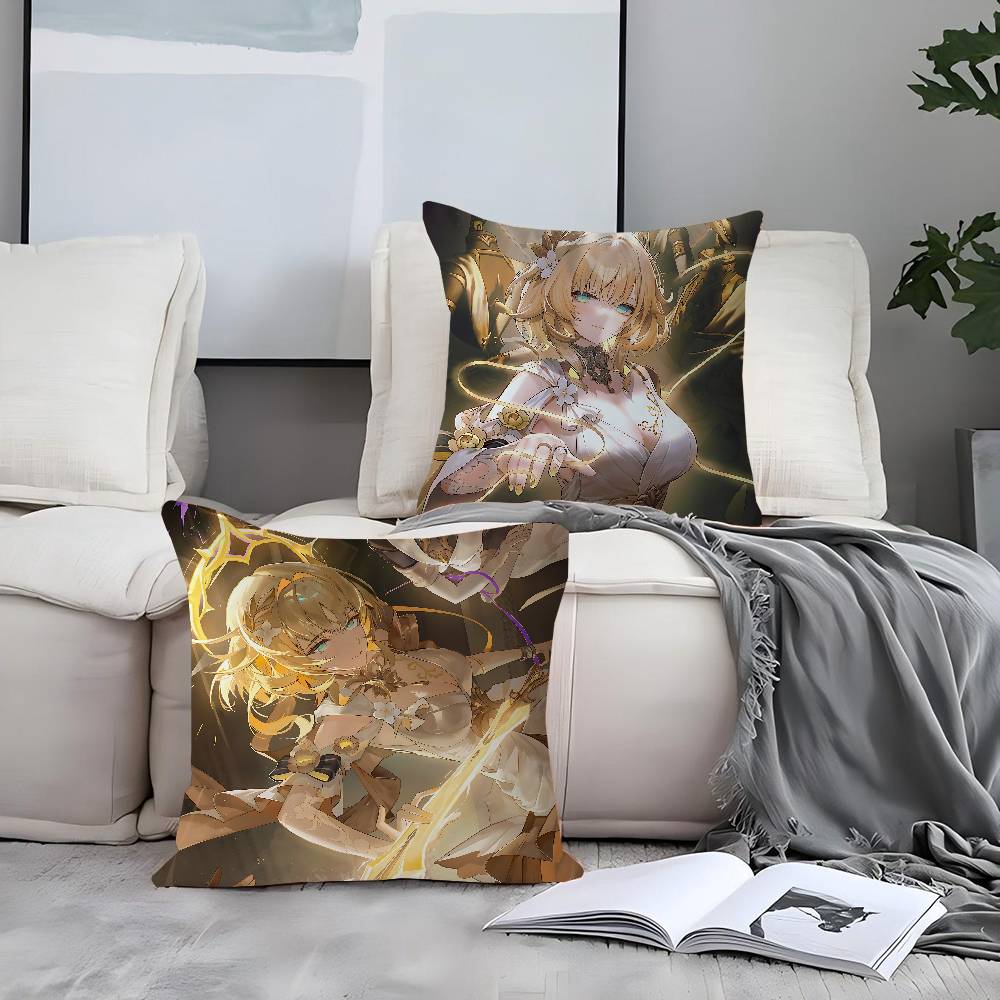 Anime Honkai Star Rail A-AglaeaS Office Cushion Pillowcase Car Cushion Cover45X45CM Lumbar Pillowcase Sofa Pillowcover