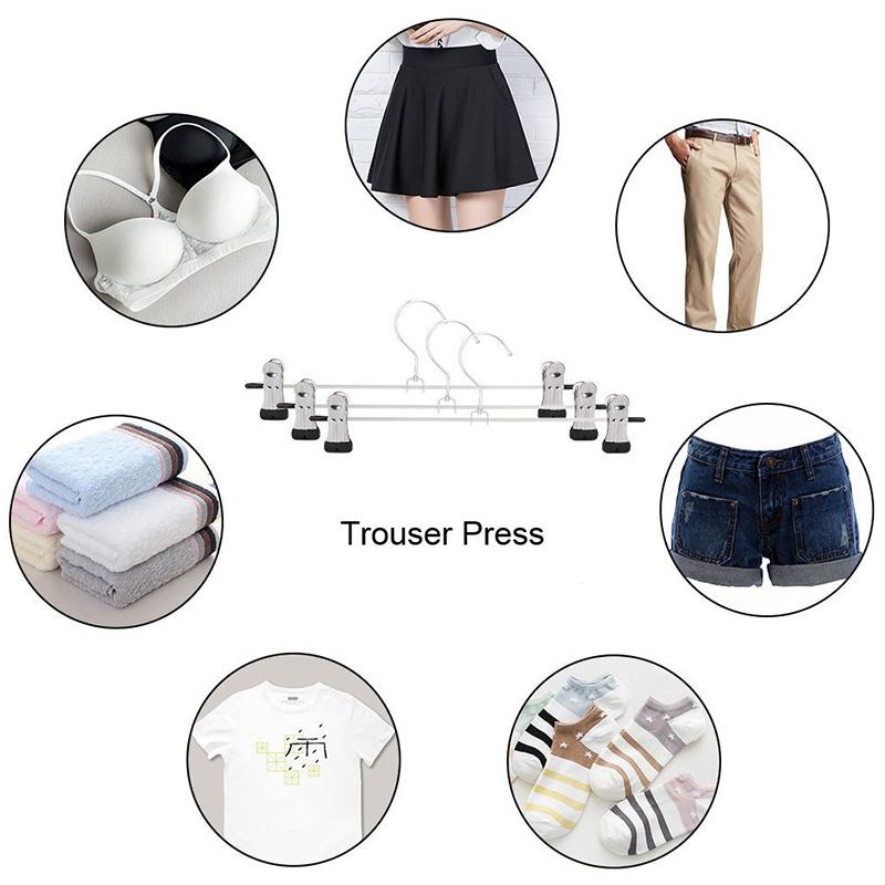 10pcs Pants Racks Wind Proof Multi-purpose Skirt Racks For Clothes Drying Trousers Wardrobe Clip Anti-slip Clothes Hanger