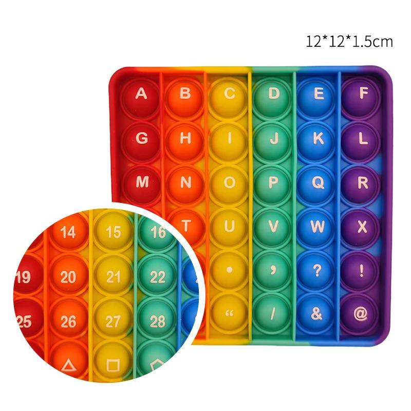 

2-in-1 Fidget Toy: Letters & Numbers Push Bubble Sensory Board for Math Learning, Kids Educational Toys