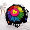 Be Kind, Be Brave: Flower StickerUmbrella, Portable 3-Fold Compact Umbrella for Men & Women Gift