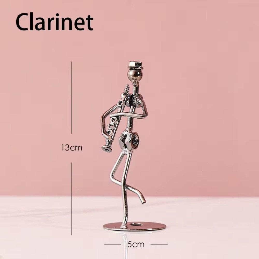 Metal Guitar Player Statue Violin Band Man Model Classical Guitar Decoration  Home Decor Scene