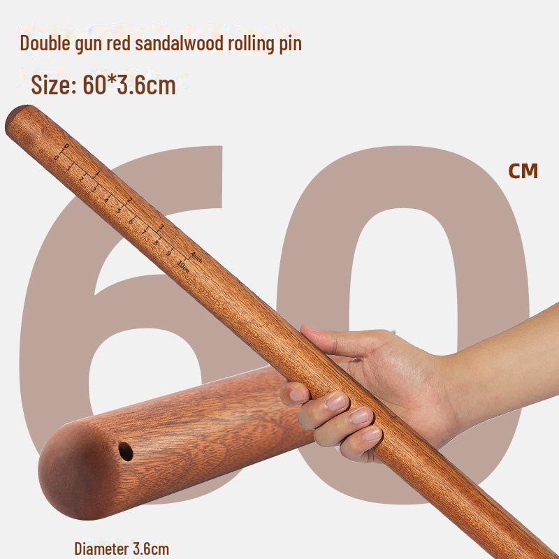 Double Gun Red Sandalwood Non-Stick Rolling Pin for Noodles & Dumplings