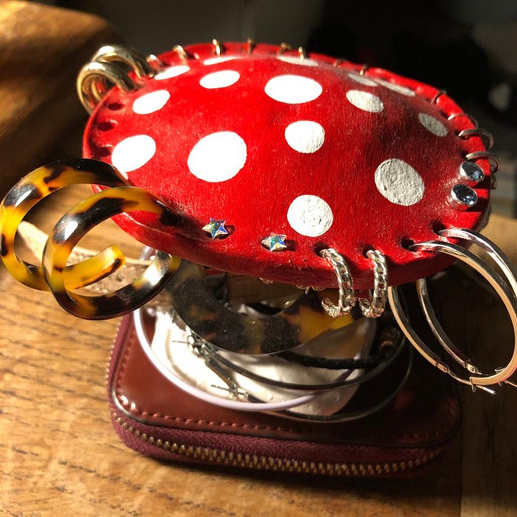 1Pcs Mushroom Earring Holder Jewelry Earrings Storage Rack Display Rack Home Desktop Ornament Stand Resin Decor Organizer