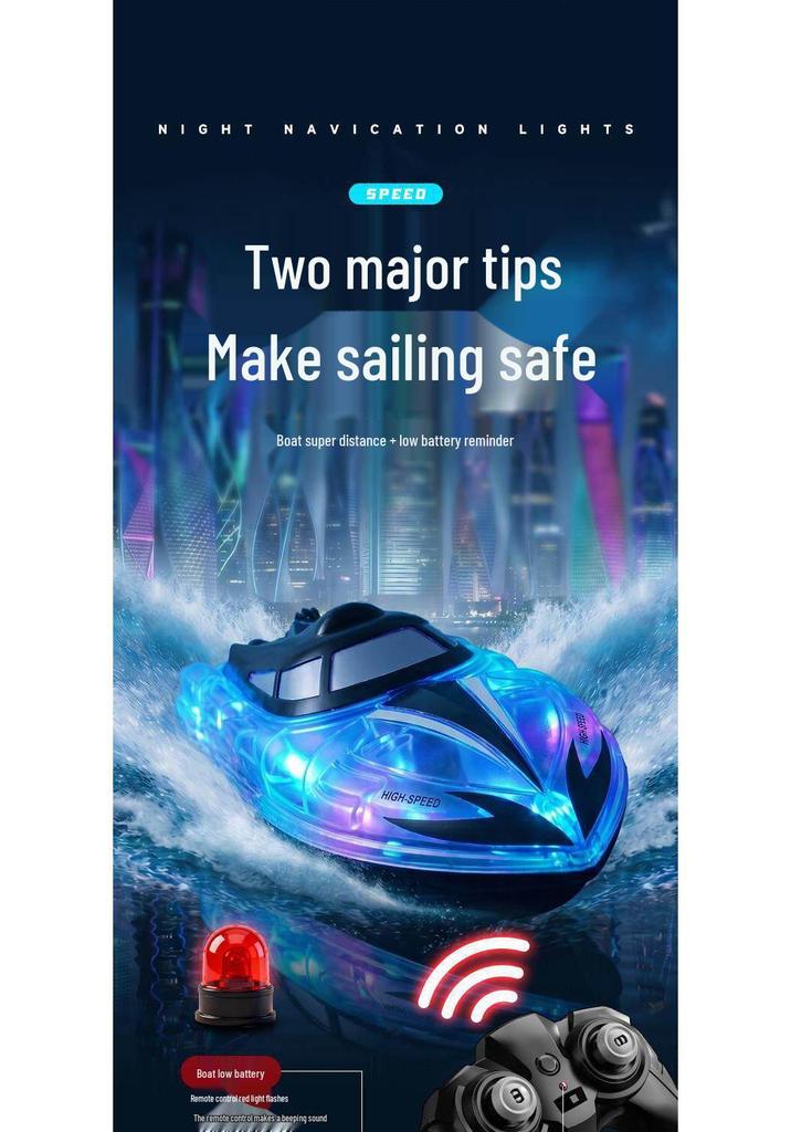 RC Electric Remote Control Speedboat Toy for Kids - Black Technology