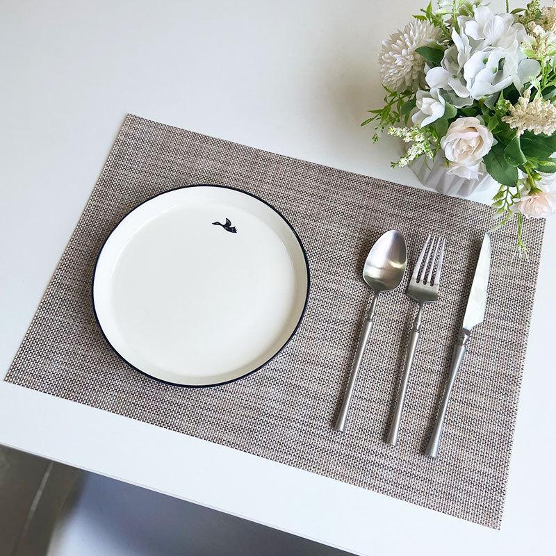 6 Pcs PVC Placemats Table Mats Heat Insulated Pad Rectangle Washable Placemats Table Decoration 45x30cm