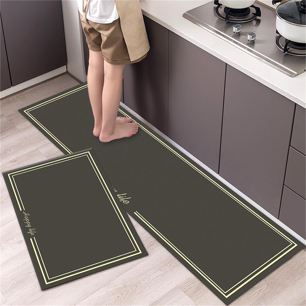 Black White Moroccan Pattern Kitchen Mat Non-Slip Machine Washable Rug Set for Home Decor Anti-Fatigue Floor Mats