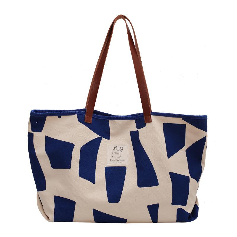 Fall New Plaid Canvas Shoulder Bag Women, Japanese Style Casual Tote Bag, Large Capacity Cotton Shopping Bag, Fashionable and Versatile