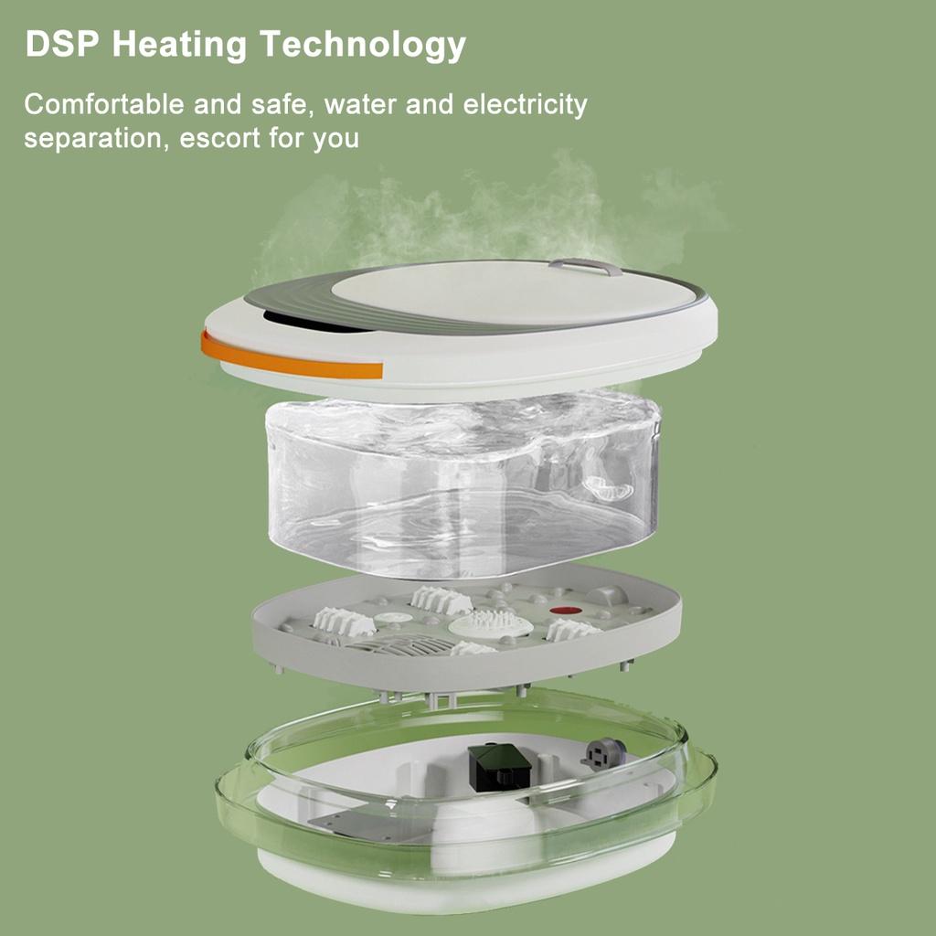 300W 7,5 liter Voetspa-massageapparaat met vibratiemassageroller & pedicuursteen Voor shiatsu acupressuur 22,7x38xcm