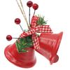 (2 Pcs/pack)8cm Metal Bell Berry Leaves Bow Horn Christmas New Year Decoration  Props Ornaments Clocks Gifts DIY Productio