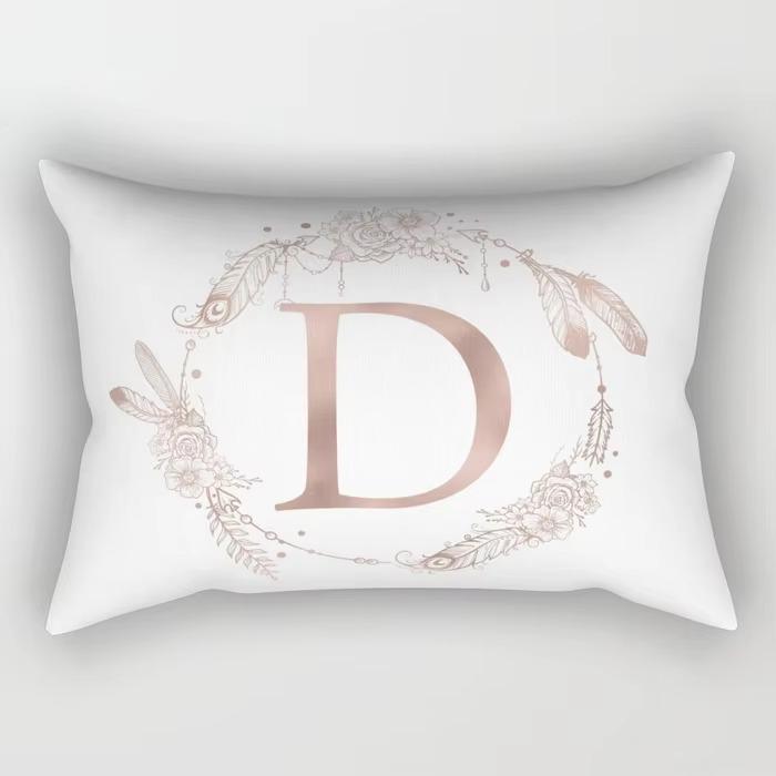Simple Letter Pattern Printed Decorative Pillowcase Bedroom Living Room Office Cushion Home Decor Rectangular Pillowcase