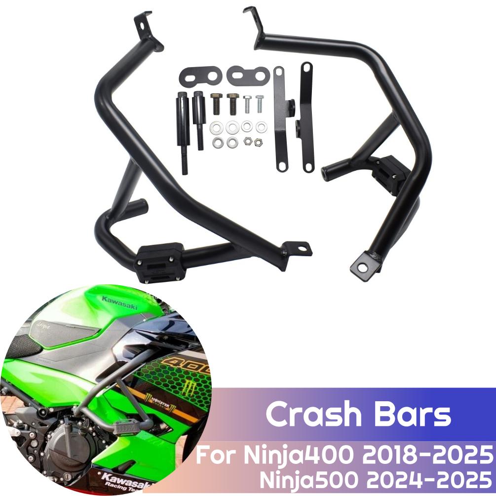 Motorcycle Crash Bars For Kawasaki Ninja 400 250 2018-2025 Ninja400 Ninja500 Engine Protection Guard Bumper Protector Accessorie