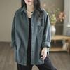 Japanese Tooling Shirt Women's Spring and Autumn Casual All-match Loose Solid Color Shirt Jacket