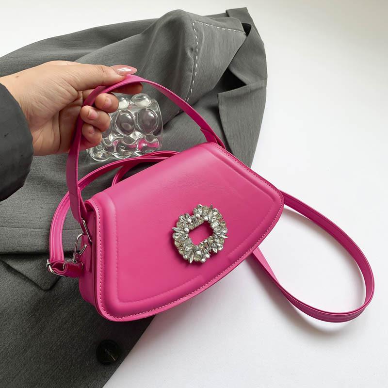 Shoulder Fashion Crossbody Bag With Square Rhinestone Decoration Daily For