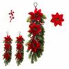 Wall Hanging Pine Branches Poinsettia Christmas Garland New Christmas Swag Garland  Home Decoration