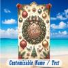 Christmas Theme Beach Towel Personalized Custom Name & Text Soft Quick Dry Beach Towel for Swimming Travel