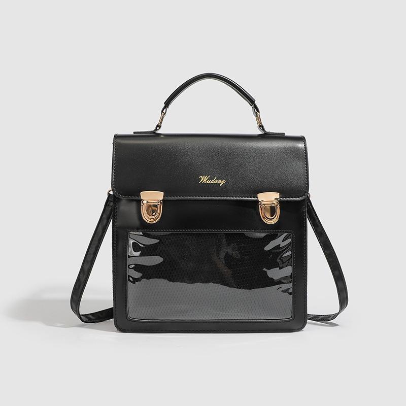 

Niche Versatile Bag for Women 2025 New Transparent Pain Bag Fashion Commuter Girl Single Shoulder Crossbody Bag Bar Chi Bag чёрный