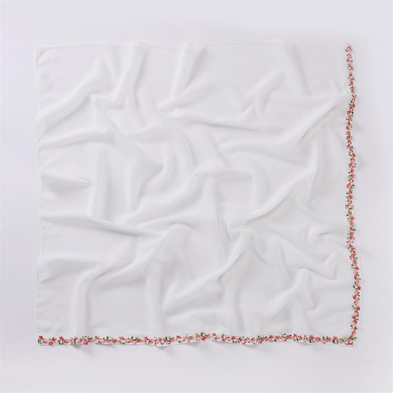 

Luxury 90*90Cm Floral Chain Bubble Chiffon Instant Hijab Shawls High Quality Wrap Beach Bufandas Ramadan Islamic Muslim Sjaal