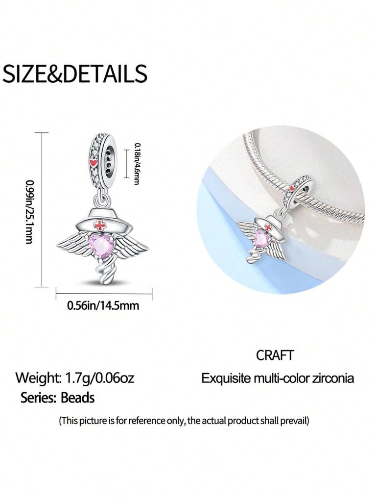 Pink High-Heeled Cat Claws Beads Charm Copper Plated Fit Charms Copperoriginal Bracelet For Jewelry Making Diy Charm