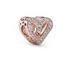 Plated Rose Gold Sparkling Pink Air Balloon & Levelled Heart Charm Bead Fit Original Sier Bracelet DIY Jewelry