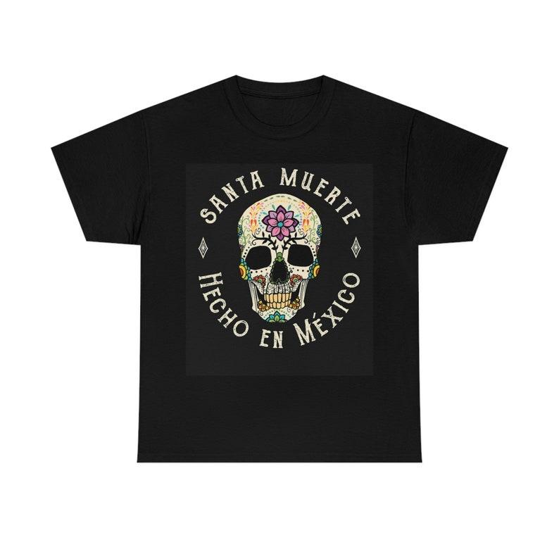 

Футболка из 100% хлопка Santa Muerte Hecho En Mexico плотностью 230 г/м² XXS чёрный