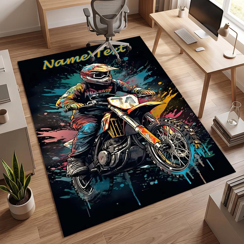 cross country rider (1) Personalized name Office Carpet Stylish Decor for Living Room Bedroom Kitchen
