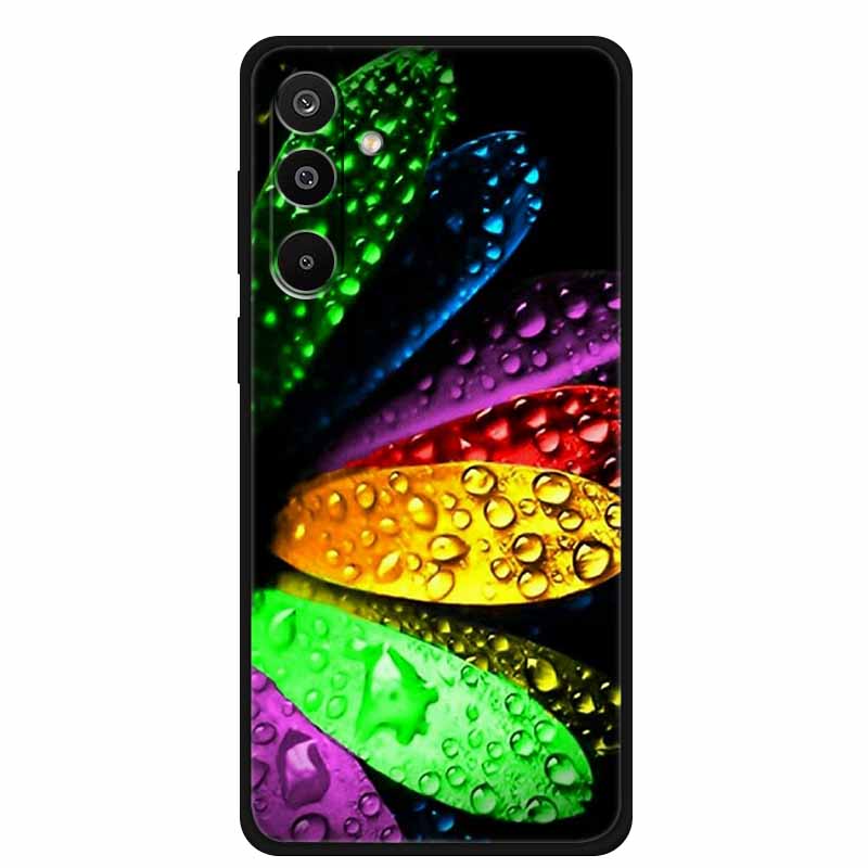 For Samsung Galaxy A36 5G Case Flowers Printed Silicone Phone Cases Cover for Samsung A26 5G TPU Shells A 26 36 Black TPU Coques