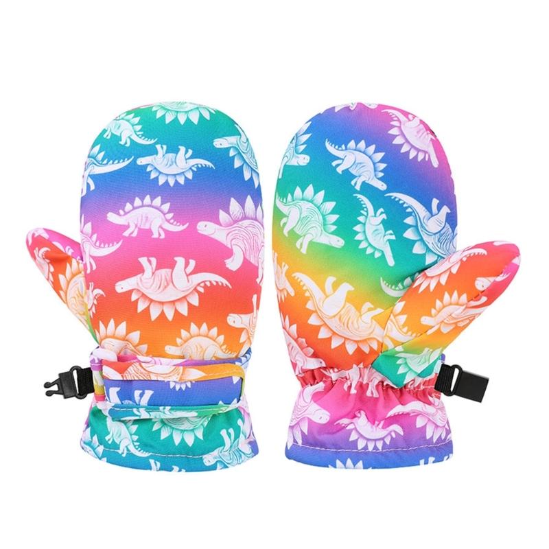 Children Animal Pattern Winter Gloves Flexible Ski Mitts Boy Girls Colorful Snow Gloves Comfortable Full Finger Gloves
