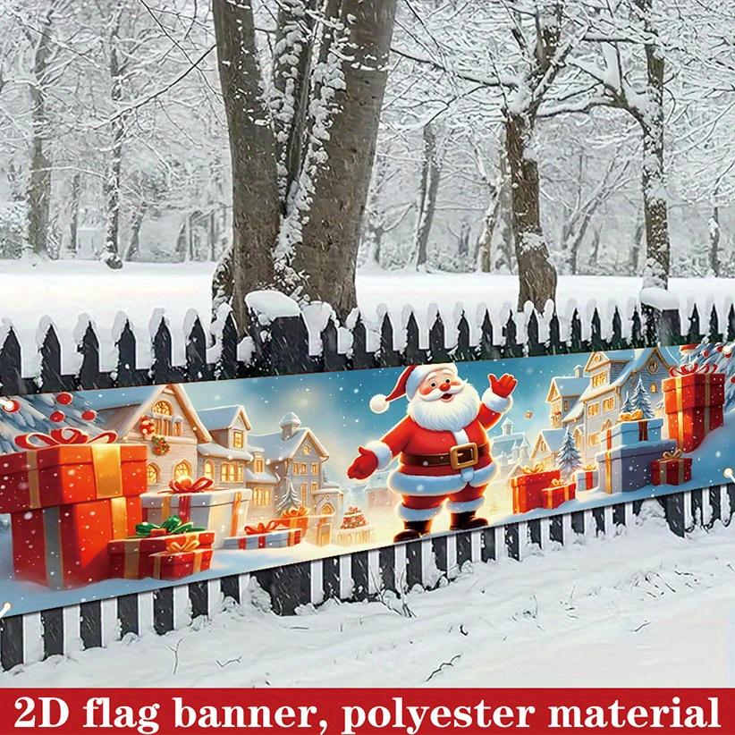Christmas Santa Claus Yard Banner 78.7in, Outdoor Garden Fence Holiday Party Decor