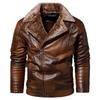 Moda masculina jaqueta de couro outono motocicleta fino casaco de lã masculino inverno ao ar livre casual motor biker jaqueta de couro do plutônio