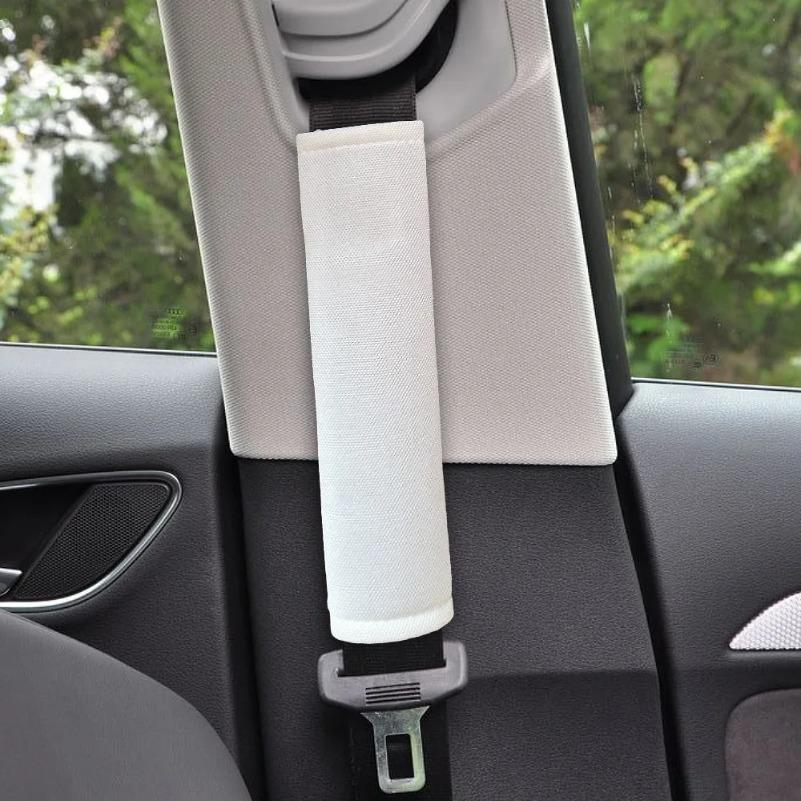 2 Pieces of Car Seat Belt Shoulder Strap Cover, Soft Car Seat Belt Plush Protective Cover Shoulder Protection Breathable
