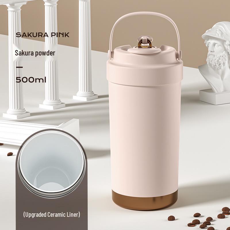 316 Stainless Steel Insulated Travel Coffee Cup with Ceramic Liner for Men, Women, and Students