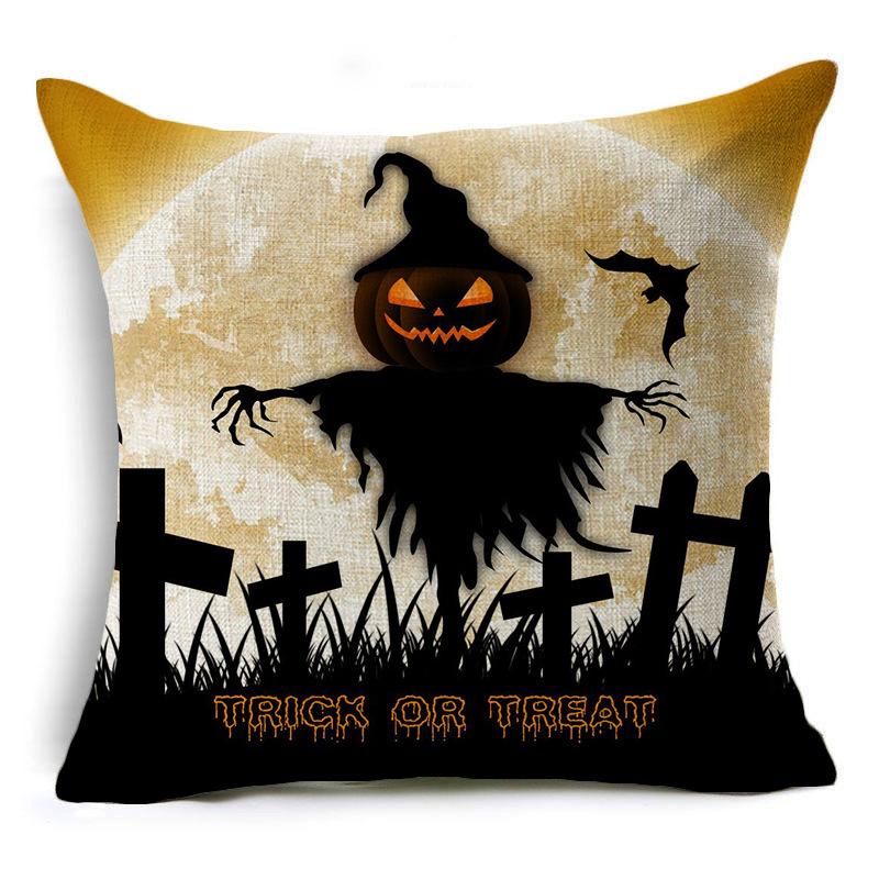 New Halloween Pumpkin Festival Festive Linen Pillow Case Home Sofa Cushion Car Pillow Case Gift