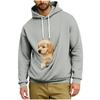 Men's Hoodie with Pet Pocket Casual Long Sleeve Sweatshirt for Daily Wear