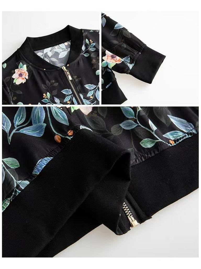 Mom's Chic Thin Baseball Jacket for Middle-Aged Women – Perfect for Spring and Autumn, Plus Size Available