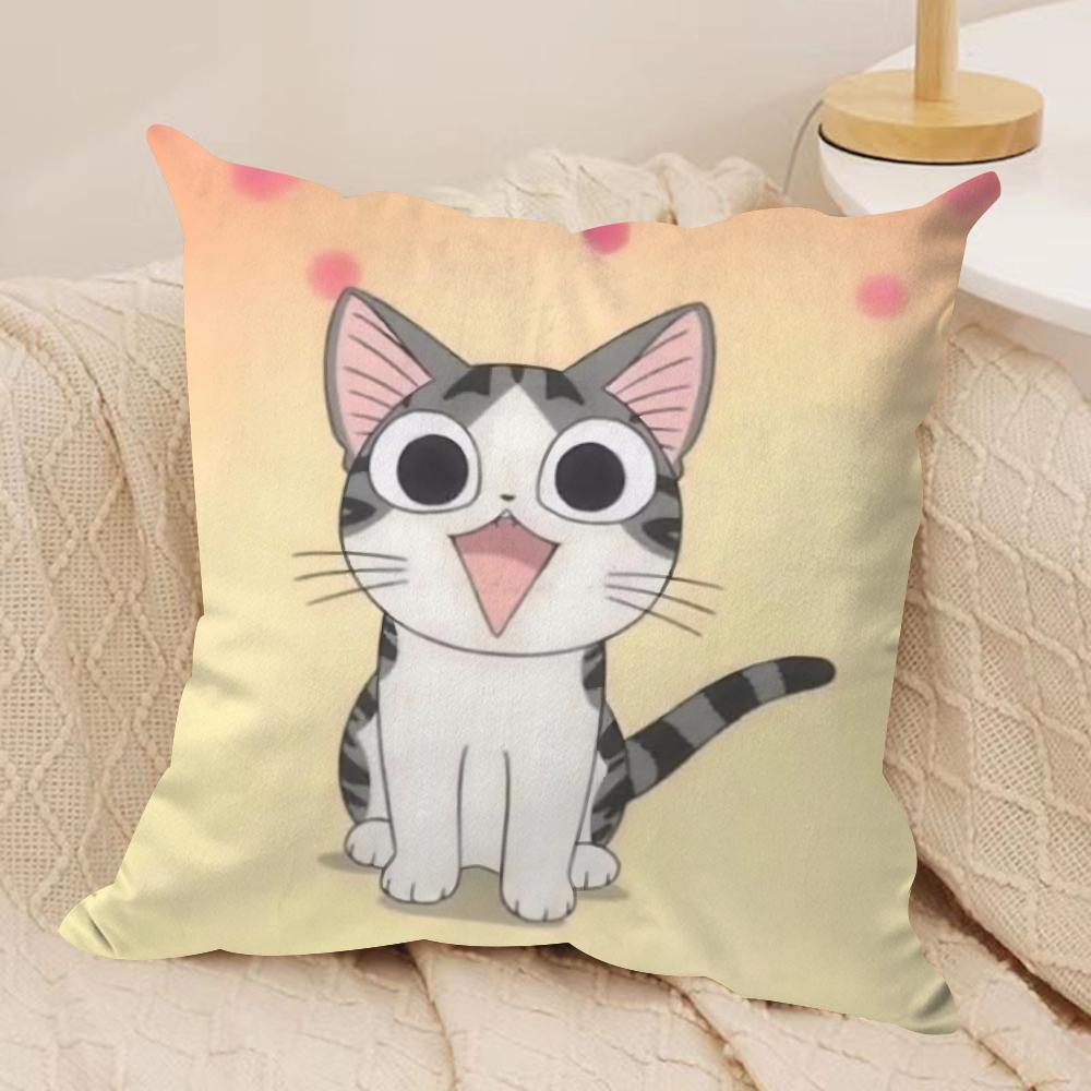 CChis Sweet Home Cushion Cover Silky Short Plush DoubleSided Printed Pillow Case for Sofa All Seasons Home Decor Gift