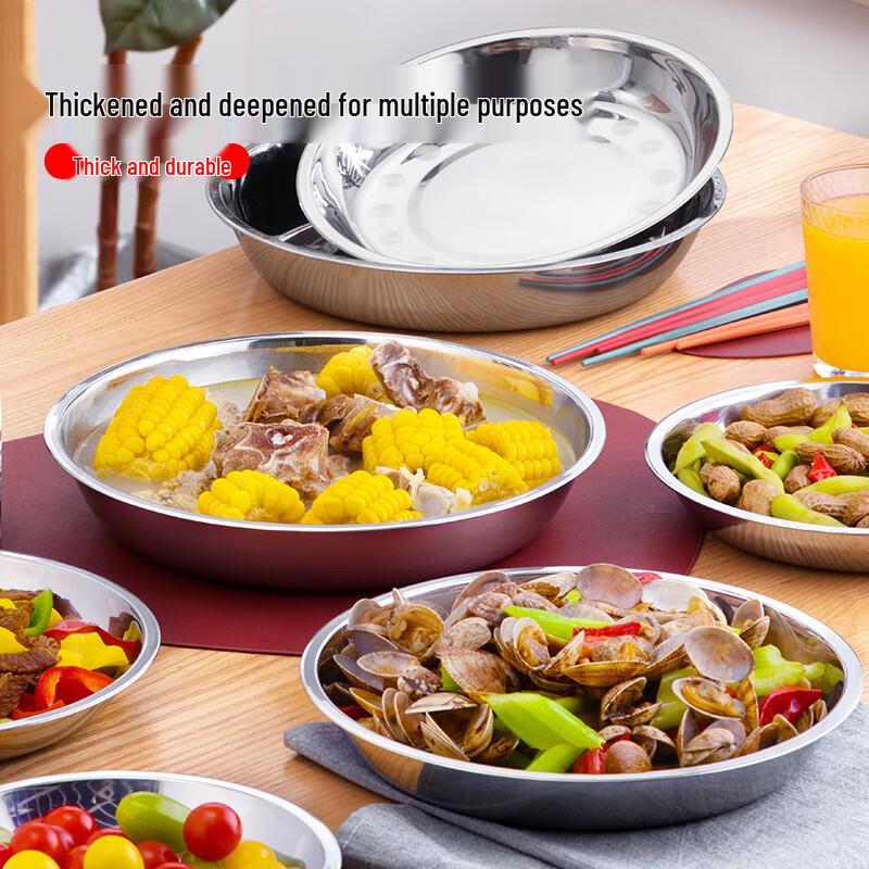 Camellia Stainless Steel Round Plates