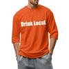 Men's fashionable casual round-neck three-quarter sleeve top T-shirt