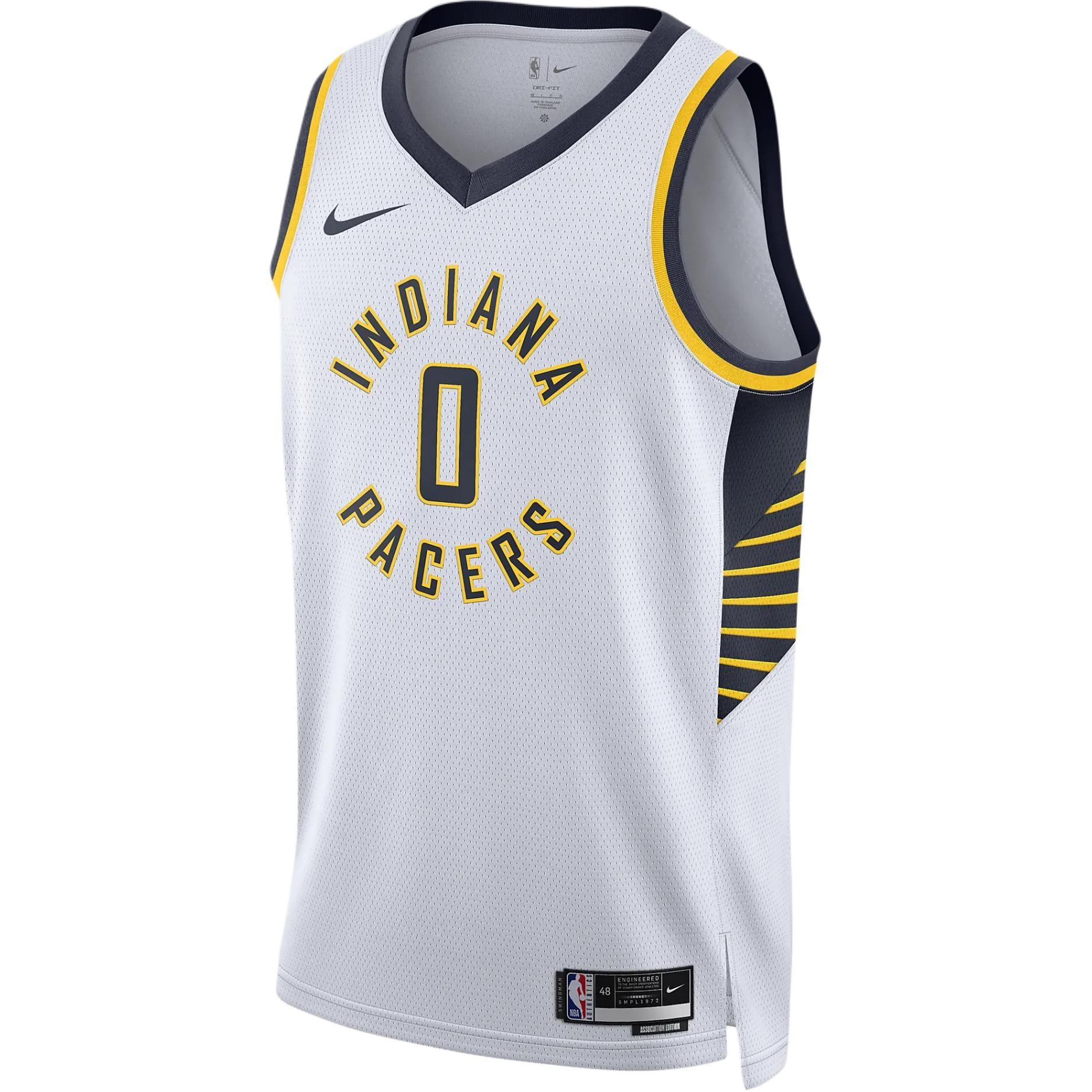 Nike x NBA Indiana Pacers Dri-FIT Swingman Jersey Tyrese Haliburton 0 Men s DN2079-103 L