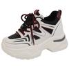 Fashion Mix Color Platform Sneakers Women Spring Pu Leather Thick Bottom Vulcanize Shoes Female Lace-Up Non-Slip Sports Shoes Ladies