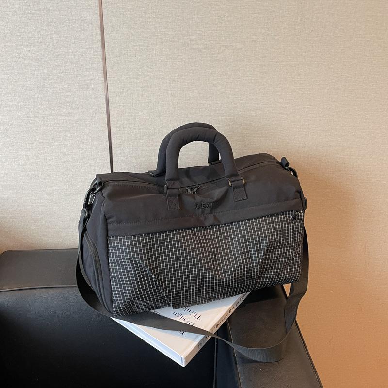 

Многофункциональный дорожный и спортивный набор в корейском стиле - Легкий чемодан на колесиках и ручная сумка 23x41x20cm чёрный