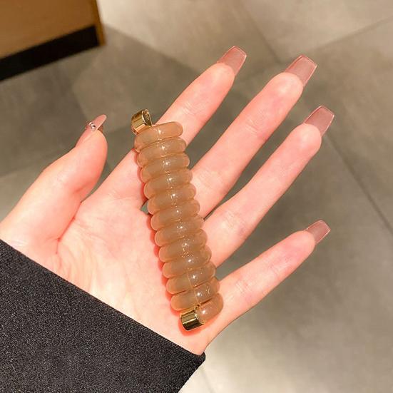 4Pcs Small Spiral Hair Coils Women Solid Color Phone Cord Ponytail Holder Strong Grip Waterproof Hair Ties