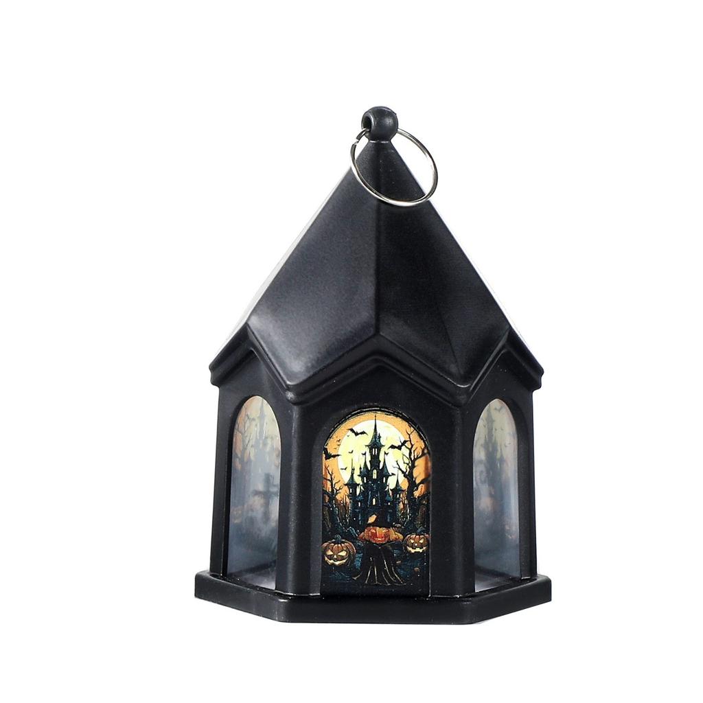 Halloween Castle Style Pumpkin Lantern/ Children's Hand-held Halloween Lantern/ Ornaments Halloween Decoration Pendant Props