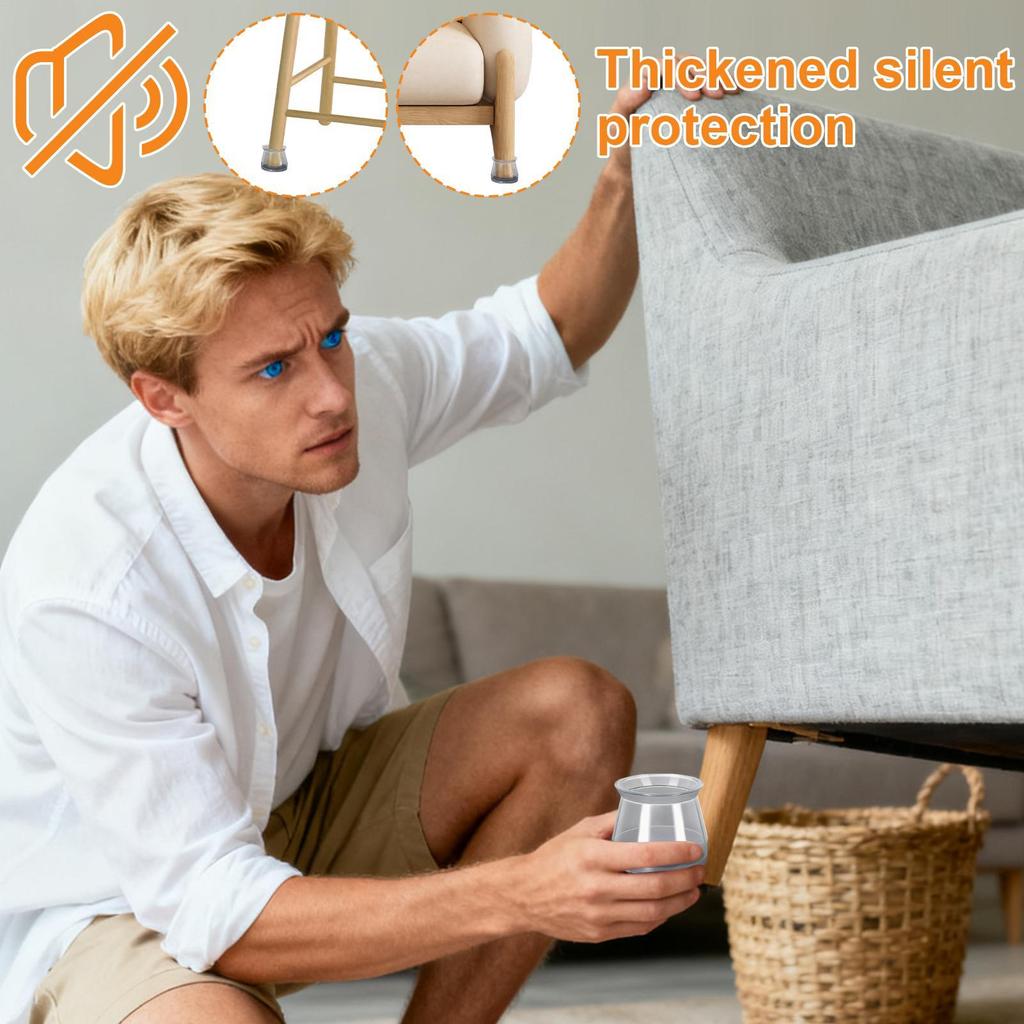 10pcs Chair Leg Floor Protectors For Hardwood Floors Silicone Chair Caps Covers Furniture Pads Sliders Wrapped Felt Bottom