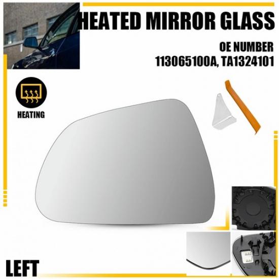 Driver Side Mirror Heated Glass For 2017- Tesla Model 3 W/O Auto Dimming LH